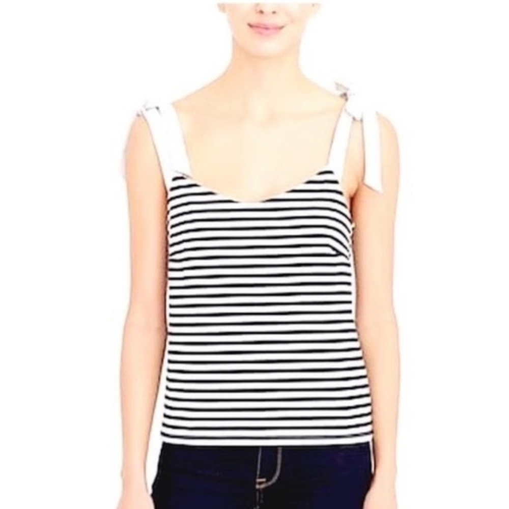 J. Crew striped tie shoulder top